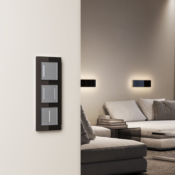 Сенсорный выключатель одноклавишный с подсветкой серебряный Werkel W4512006