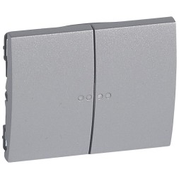 Лицевая панель Legrand Galea Life алюминий для выключателя двухклавишного с подсветкой 771379