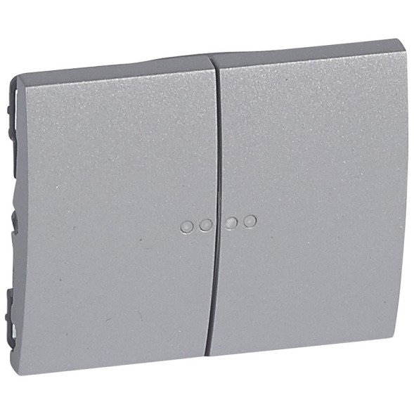 Лицевая панель Legrand Galea Life алюминий для выключателя двухклавишного с подсветкой 771379