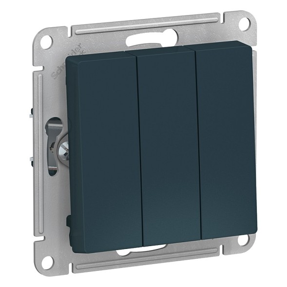 Трехклавишный Выключатель Schneider Electric Atlasdesign Изумруд сх.1+1+1, 10АХ, механизм ATN000831