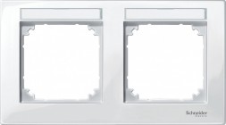 Рамка Merten M-Plan Белый с полем для надписи 2 поста MTN514219