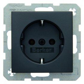 Штепсельная розетка Berker R.1 антрацит, матовый SCHUKO 47431606