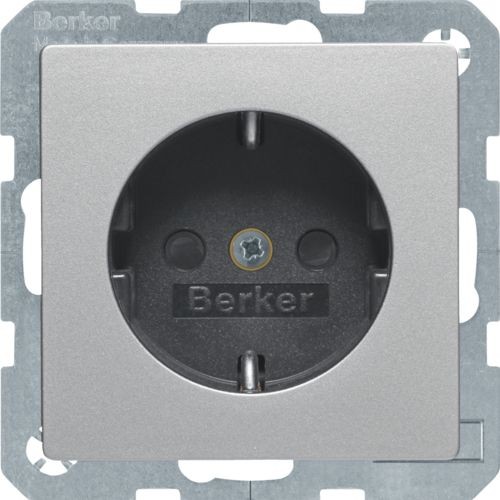 Штепсельная розетка Berker Q.1 алюминиевый с эффектом бархата, SCHUKO с защитой от детей 41236084