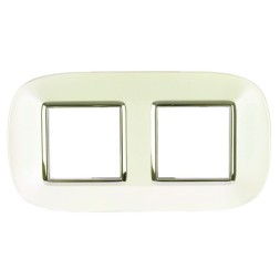 Рамка Bticino Axolute Овал Серебро 2+2 модуля HB4802M2SAN