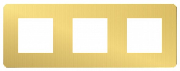 Рамка Schneider Electric Unica Studio Metal Золото / Бежевый 3 поста NU280660