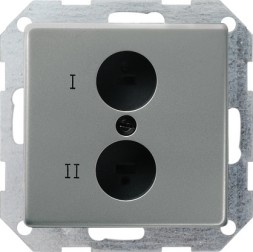 Розетка Gira E22 Сталь для стереофонического громкоговорителя 040220