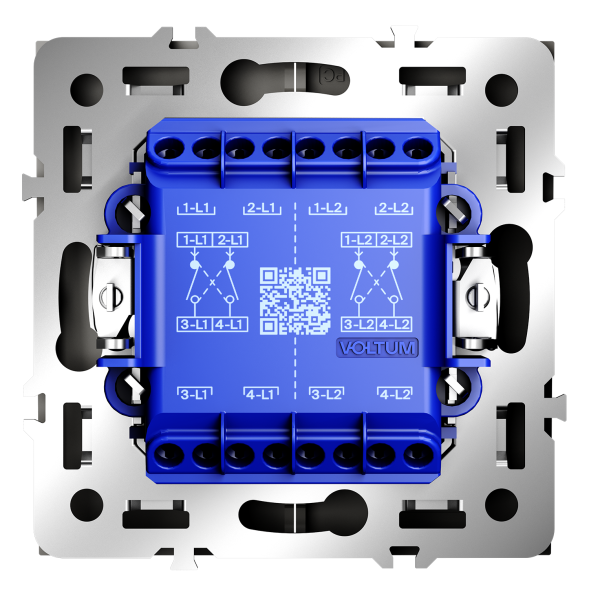 Перекрестный переключатель встраиваемый VOLTUM S70 двухклавишный 10А, (кашемир)