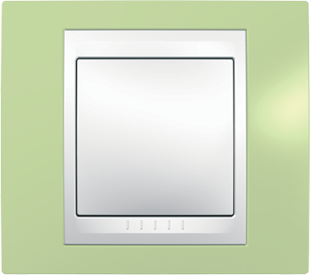 Рамка Schneider Electric Unica Хамелеон Зеленое яблоко / Белый 1 пост MGU6.002.863