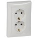 Розетка Legrand Valena Белый 2-ая с/з с защитными шторками литая 774427