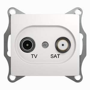 TV-SAT Розетка оконечная 1DB, механизм Schneider Electric Glossa Белый GSL000197