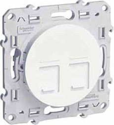 Розетка 2хRJ45 Cat5 Schneider Electric Odace белый S52R481