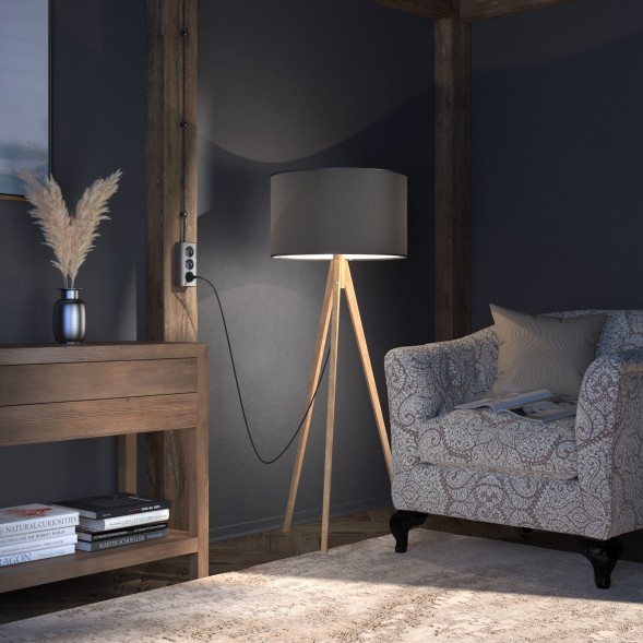 Розетка тройная с заземлением и шторками Gallant графит рифленый Werkel W5073104