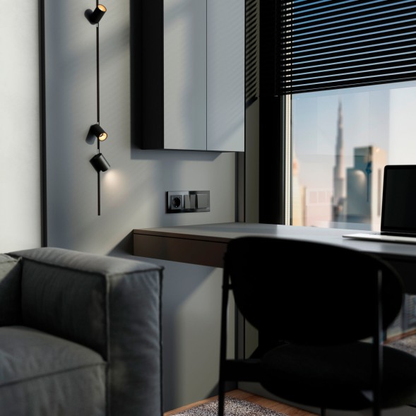 Рамка из стекла на 3 поста Favorit черный Werkel W0031108