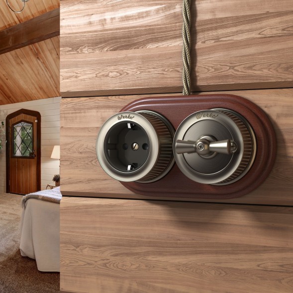 Розетка с заземлением бронзовый ретро Werkel W5771012