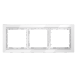 Рамка стеклянная VOLTUM S70 на 3 поста, (белый, стекло)