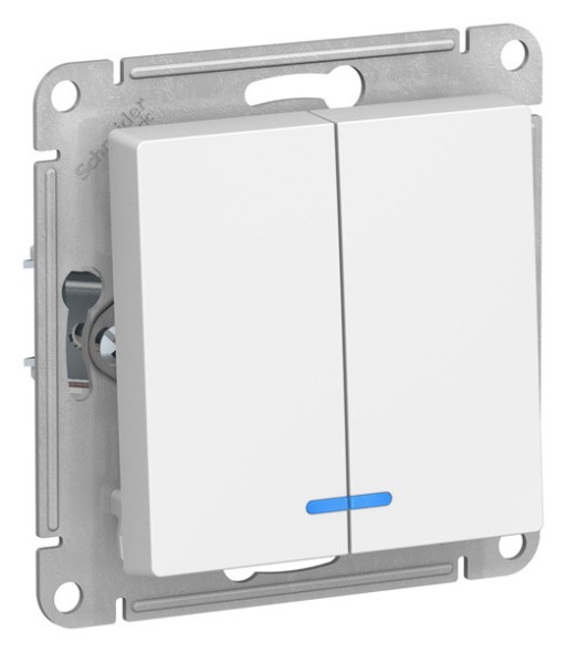 2-клавишный ВЫКЛЮЧАТЕЛЬ с подсветкой, сх.5а, 10АХ, механизм, быстрозажим. клем., БЕЛЫЙ Schneider Electric Art Gallery GAL000153S