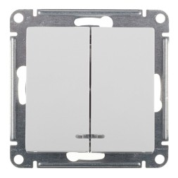 2-клавишный ВЫКЛЮЧАТЕЛЬ с подсветкой, сх.5а, 10АХ, механизм, быстрозажим. клем., БЕЛЫЙ Schneider Electric Art Gallery GAL000153S