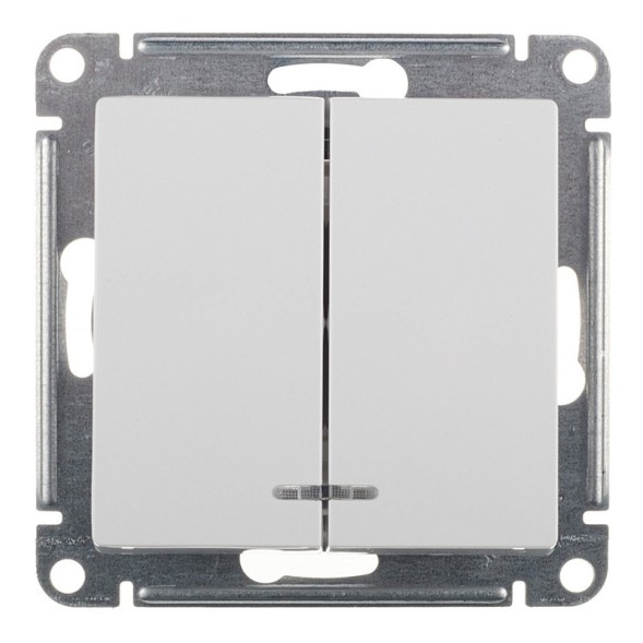 2-клавишный ВЫКЛЮЧАТЕЛЬ с подсветкой, сх.5а, 10АХ, механизм, быстрозажим. клем., БЕЛЫЙ Schneider Electric Art Gallery GAL000153S