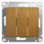 3-клавишный Выключатель, сх.1+1+1, 10АХ, механизм Schneider Electric Glossa Дуб GSL000531