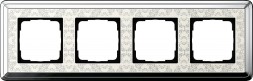 Рамка Gira Classix Art Хром / Кремовый 4-постовая 0214683