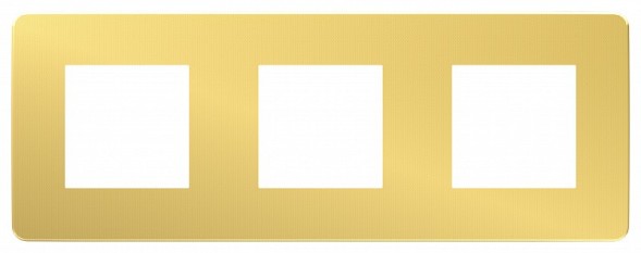 Рамка Schneider Electric Unica Studio Metal Золото / Белый 3 поста NU280659