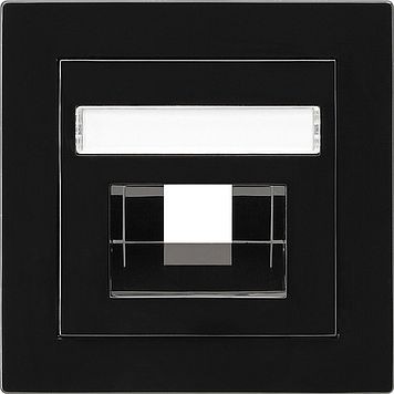 Накладка Gira S-color 50*50 мм для розеток UAE/IAE с полем для надписи Черный 028447