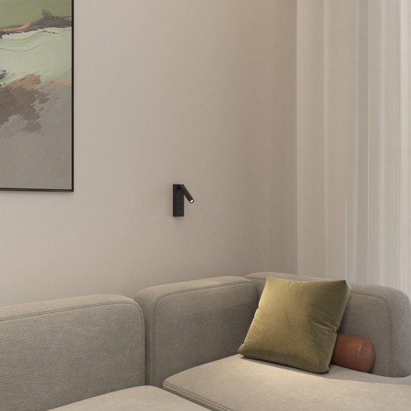 Светильник настенный CHARGELUX, USB-A , 3Вт, 3000К, алюминий, черный