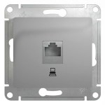 Розетка компьютерная RJ45 кат.5E, механизм Schneider Electric Glossa Алюминий GSL000381K
