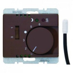 Регулятор температуры помещения Berker Arsys коричневый с блеском пола с замыкающим контактом с центральной панелью и светодиодом 20340001