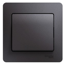 1-клавишный Выключатель,сх.1,10AX, в сборе Schneider Electric Glossa Графит GSL001312