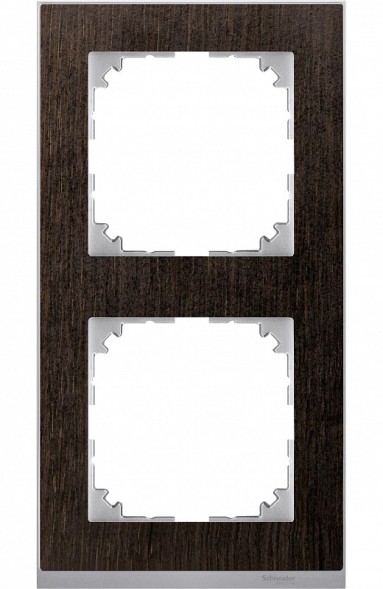 Рамка Merten M-Pure Decor Венге / Алюминий 2 поста MTN4020-3671