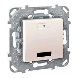 Выключатель Schneider Electric Unica двухкнопочный с led, с ик-приемн., бежевый MGU5.532.25