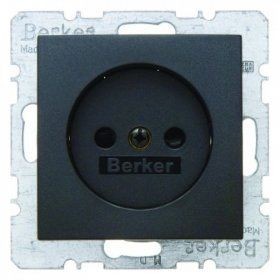 Штепсельная розетка Berker R.1 антрацит, матовый без защитного контакта 6167331606