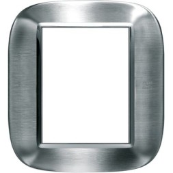 Рамка Bticino Axolute 1 пост, овальной формы Фактурная сталь Alessi. Итальянский стандарт 3+3 модуля HB4826ACS