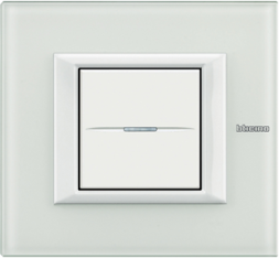 Рамка Bticino Axolute Квадрат Белое стекло 2-модульная HA4802VBB