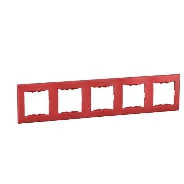 Рамка Schneider Electric Sedna Красный 5 постов вертикальная SDN5801541