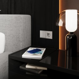 Перекрестный переключатель встраиваемый VOLTUM S70 двухклавишный 10А, (белый матовый)