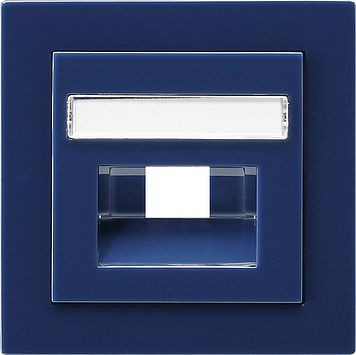 Накладка Gira S-color 50*50 мм для розеток UAE/IAE с полем для надписи Синий 028446