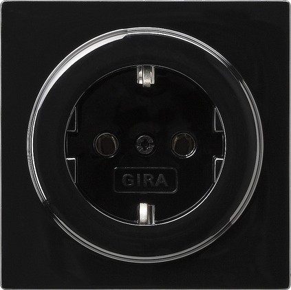 Розетка Gira S-color Черный с заземляющими контактами 16А/250В 018847