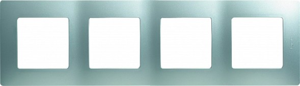 Рамка Legrand Etika Алюминий 4-постовая 672554