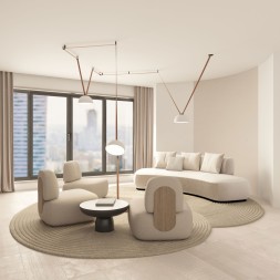 DK5563-WH+BK Cветильник для трека-ремня Belty, серия Flow со светодиодом, D300*H171мм, 48V DC, 28W, RA90, 120°, 3000K, IP20, белый с черным, алюминий