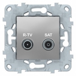 Розетка R-TV/ SAT Schneider Electric Unica Studio Алюминий оконечная NU545530