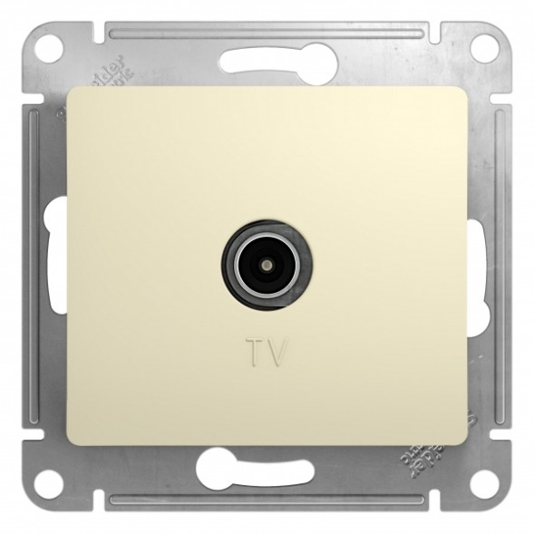 TV Розетка проходная 4DB, механизм Schneider Electric Glossa Бежевый GSL000292