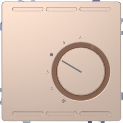 Терморегулятор Merten D-Life шампань с центр. пл. с перекл. конт.24В, MTN5763-6051