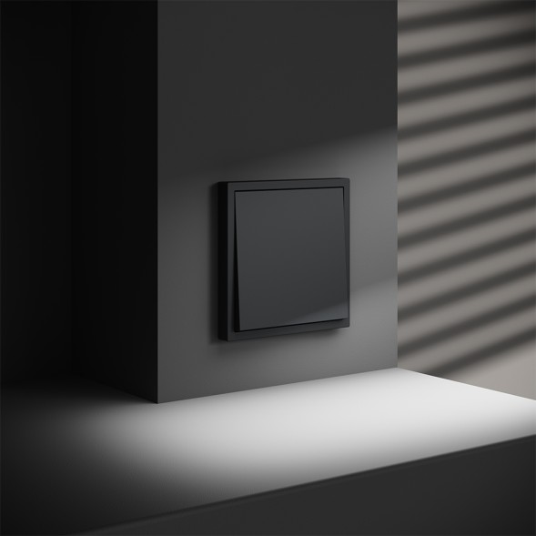 Выключатель встраиваемый VOLTUM S70 одноклавишный 10А, (графит)