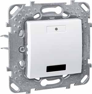 Выключатель Schneider Electric Unica двухкнопочный с led, с ик-приемн. белый MGU5.532.18