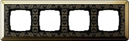 Рамка Gira Classix Art Латунь / Черный 4-постовая 0214672