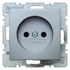 Штепсельная розетка Berker R.1 алюминий, матовый без защитного контакта 6167331404