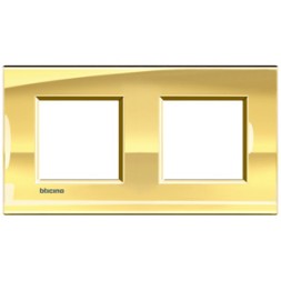 Рамка Bticino LivingLight Квадрат Золото 2+2 модуля LNA4802M2OA