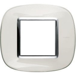 Рамка Bticino Axolute Овал Белая карамель 2-модульная HB4802DB